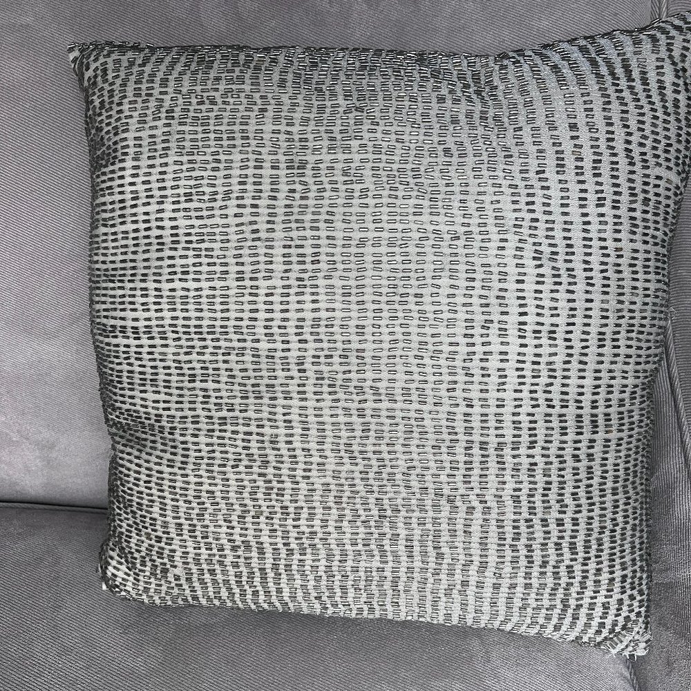 Set of 5 - Pottery Barn Beaded Throw Pillow Cover - 16x16 - Mineral